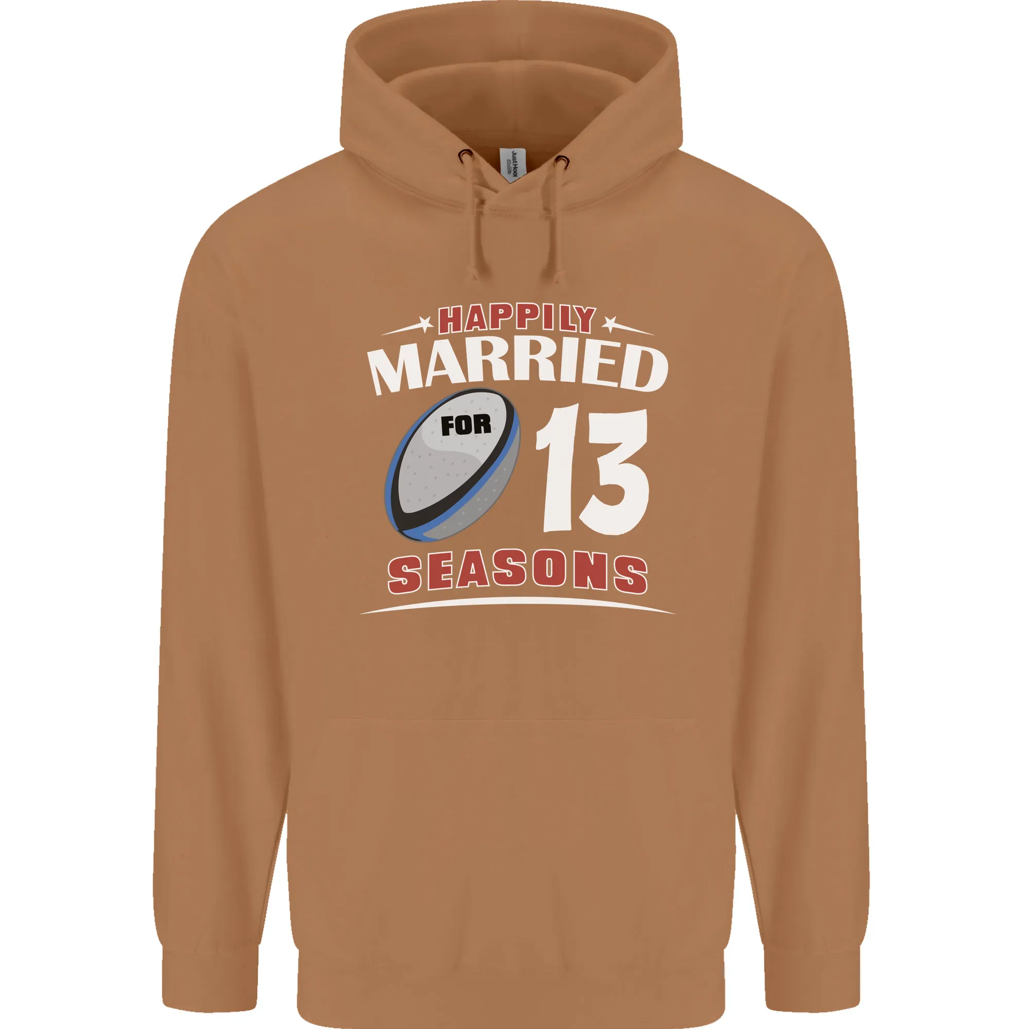 13 Year Wedding Anniversary 13th Rugby Mens 80% Cotton Hoodie