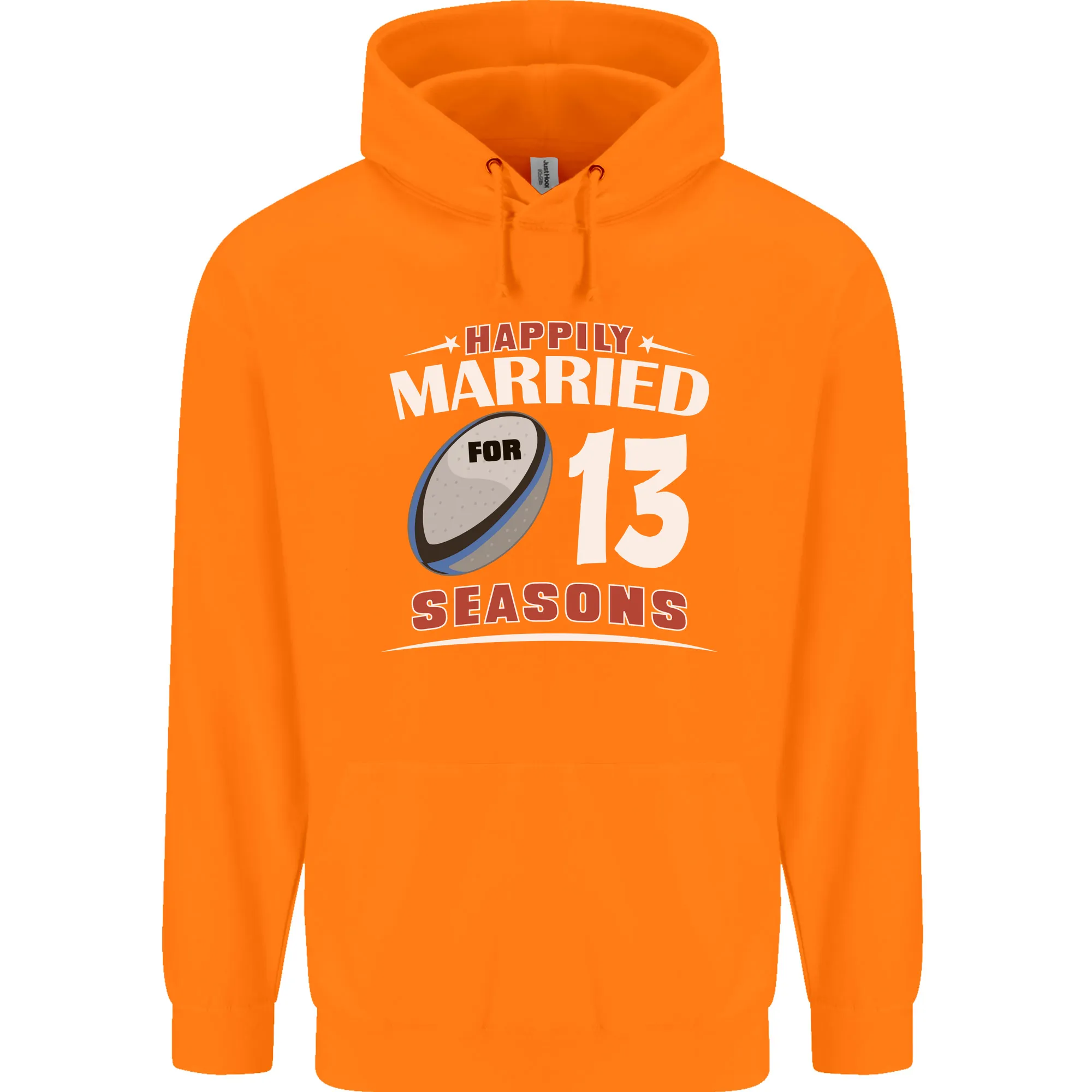 13 Year Wedding Anniversary 13th Rugby Mens 80% Cotton Hoodie