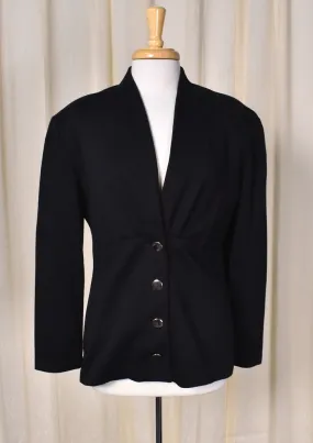 1940s Vintage Style Black Knit Blazer