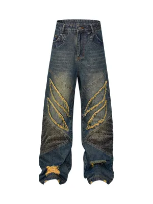 1984 American High Street Washed Distressed Jeans