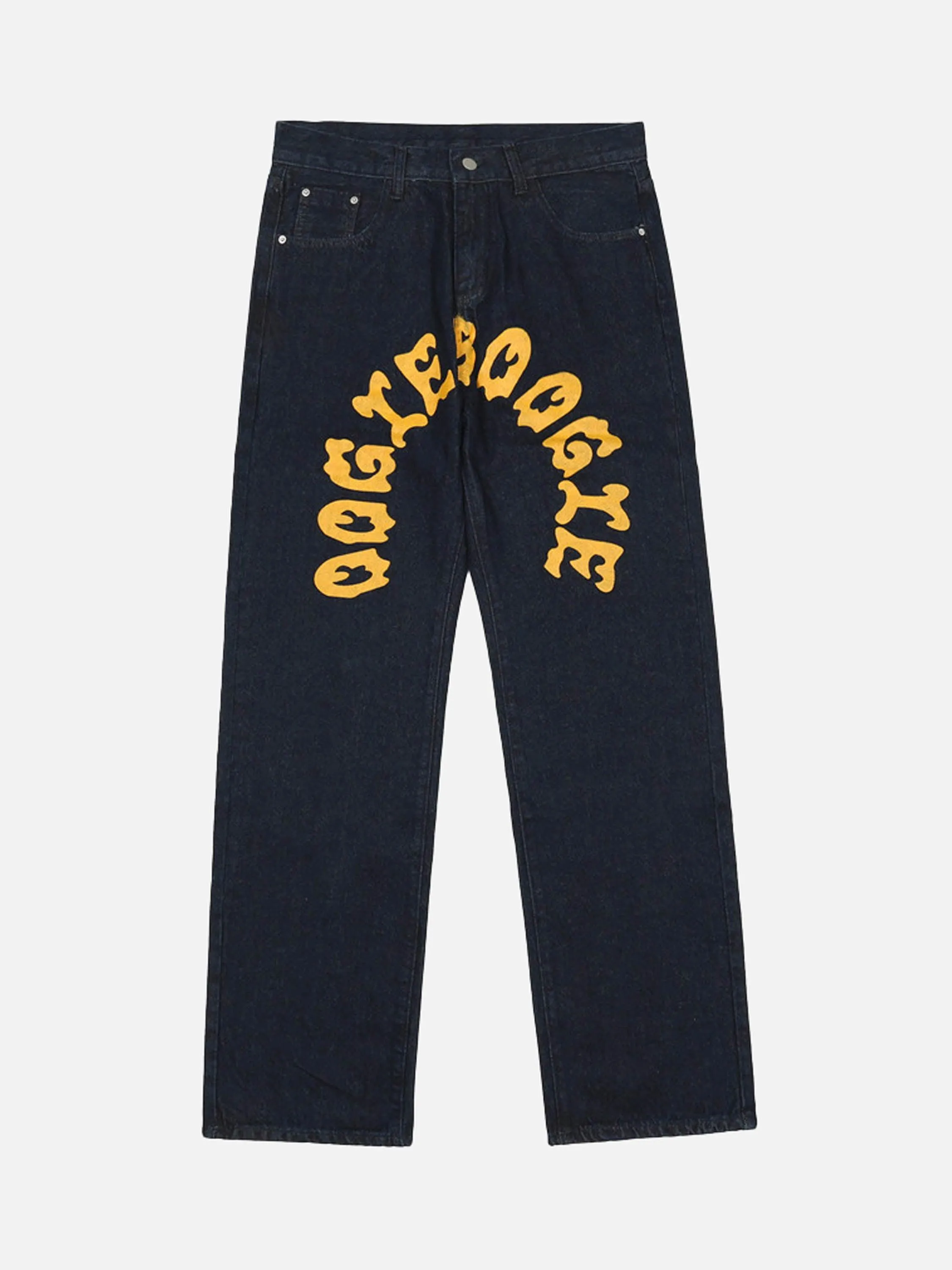 1984 Cartoon Pocket Print Washed Jeans