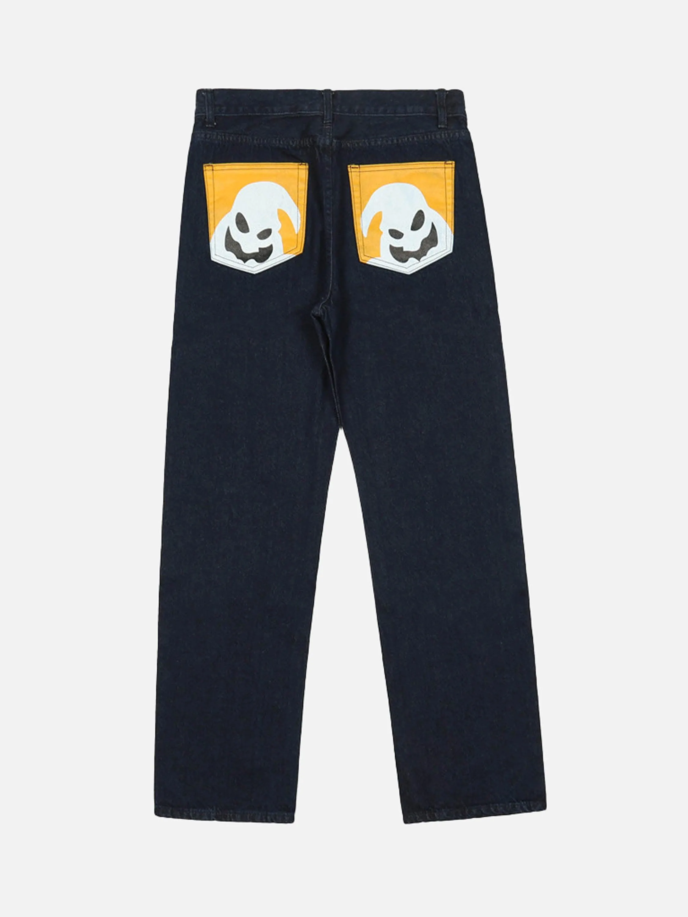 1984 Cartoon Pocket Print Washed Jeans