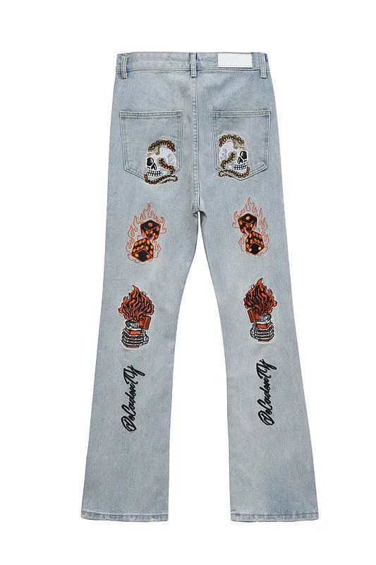 1984 High Street Embroidery Retro Jeans - 1574