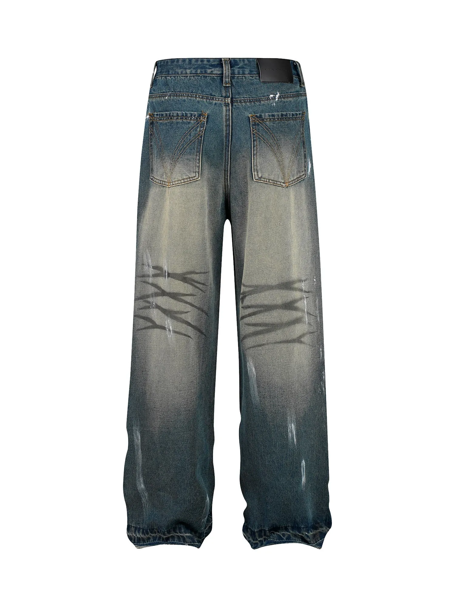 1984 High Street Hip Hop Distressed Washed Jeans