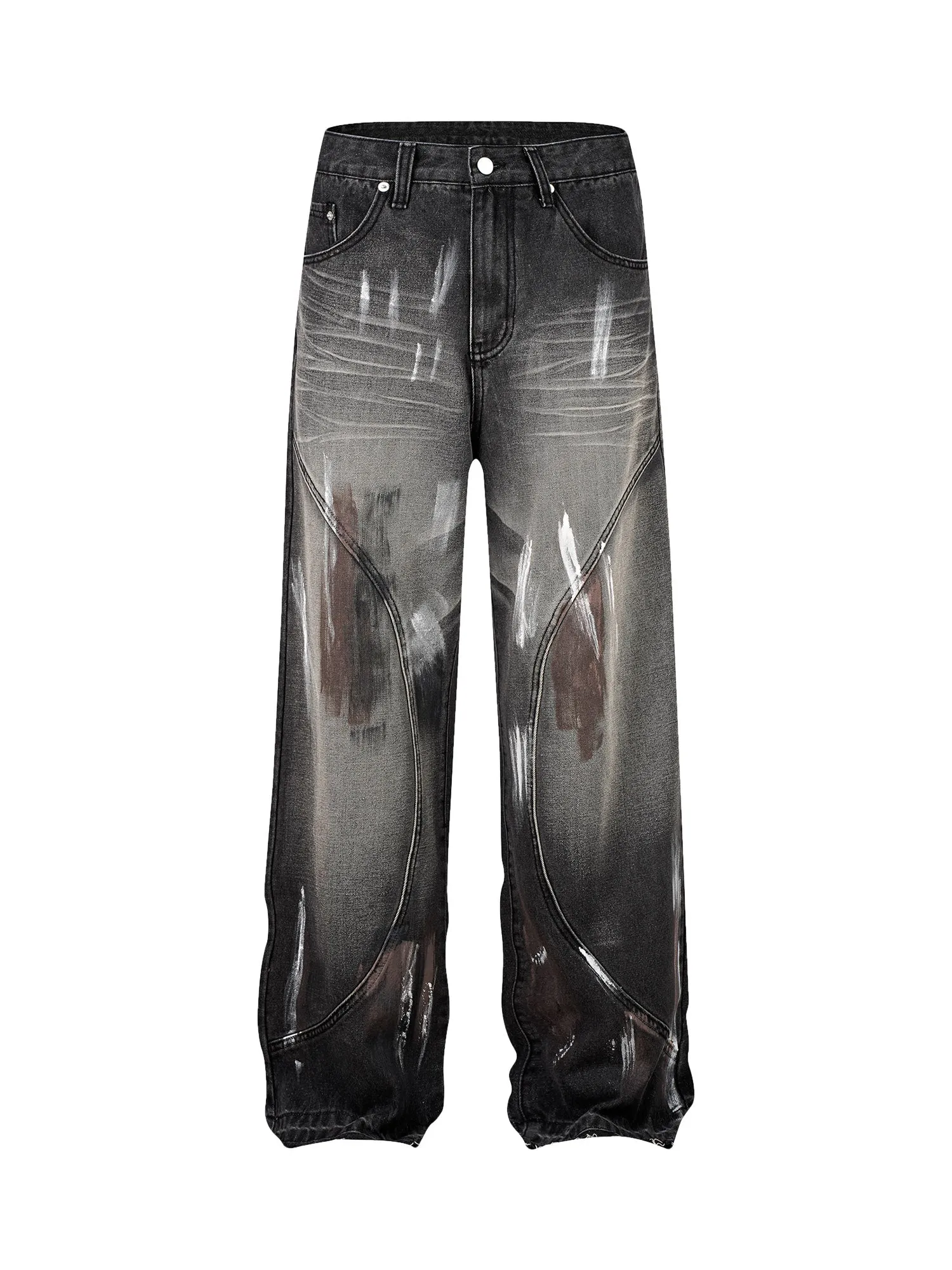 1984 High Street Hip Hop Distressed Washed Jeans