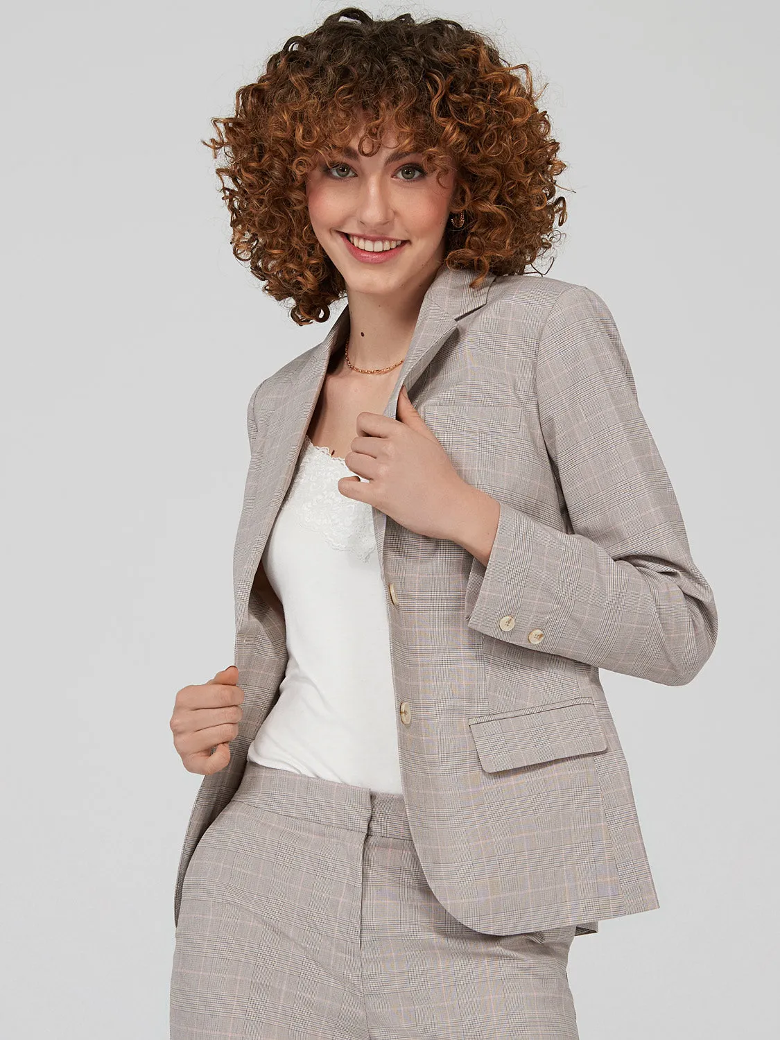 2-Button Blazer With Flap Pockets