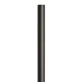 7 ft Light Post, 3 in Round Steel Shaft, Black Finish