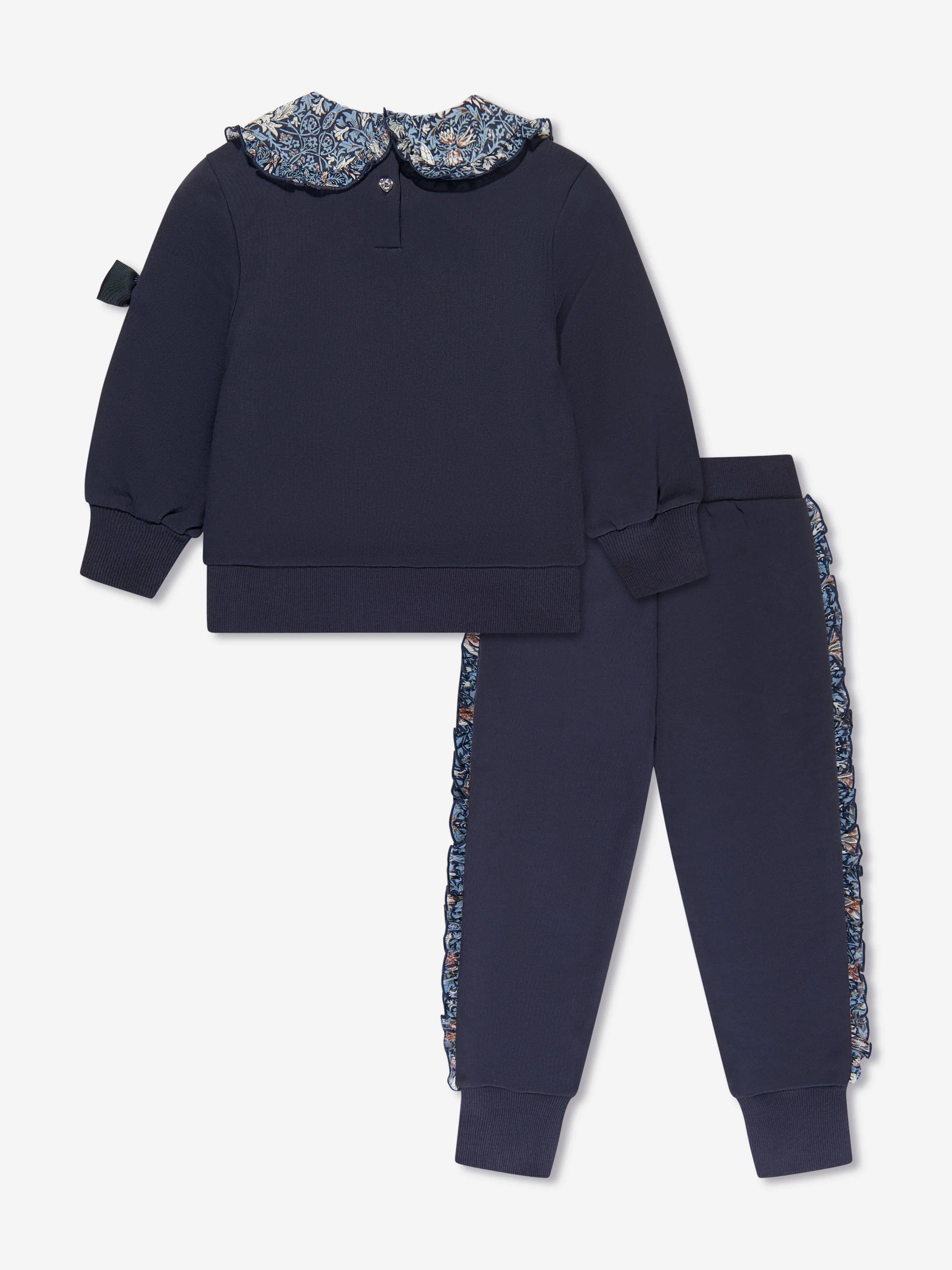 Angels Face Girls Tabby Printed Frill Tracksuit in Navy