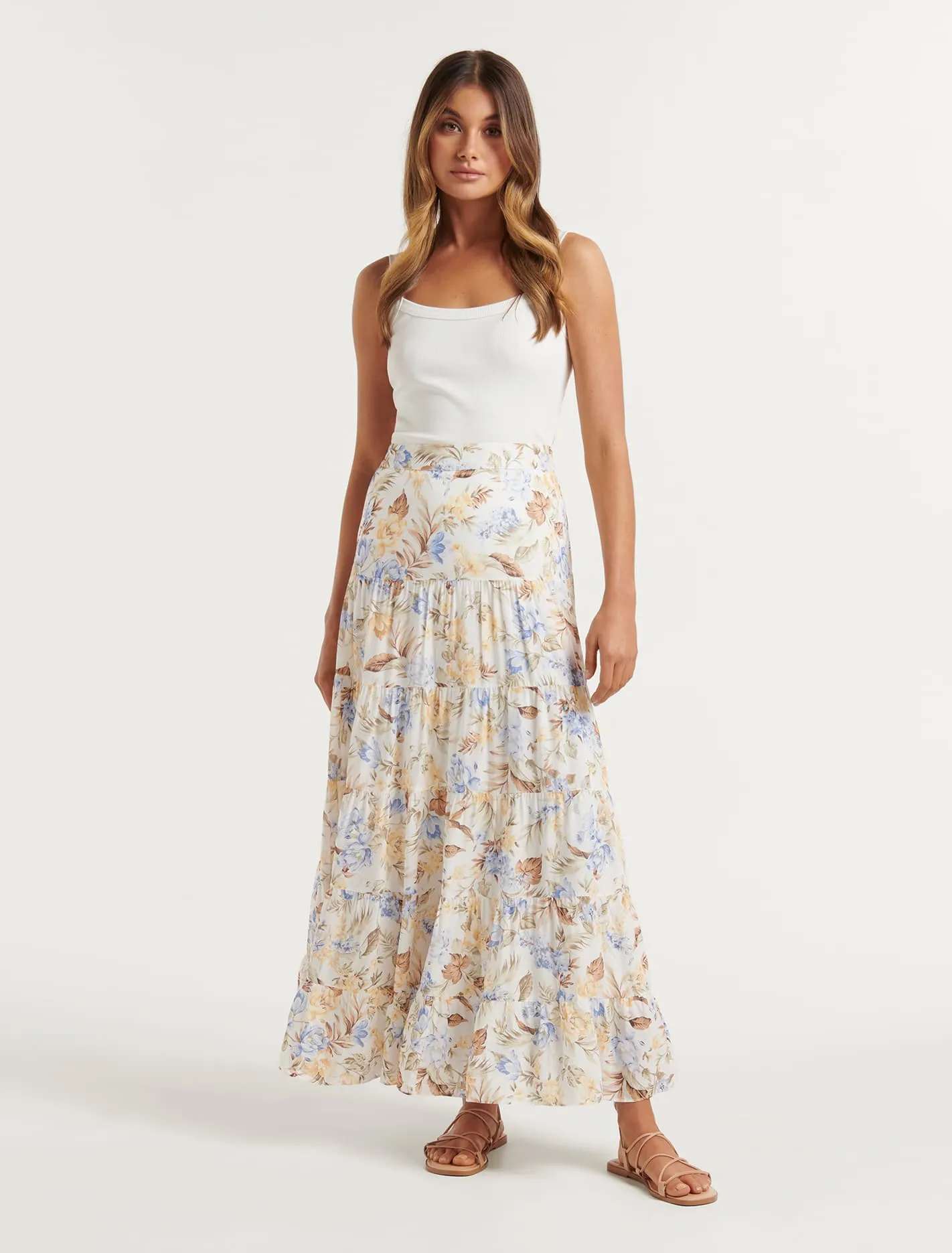 Antonia Multi Tiered Midi Skirt