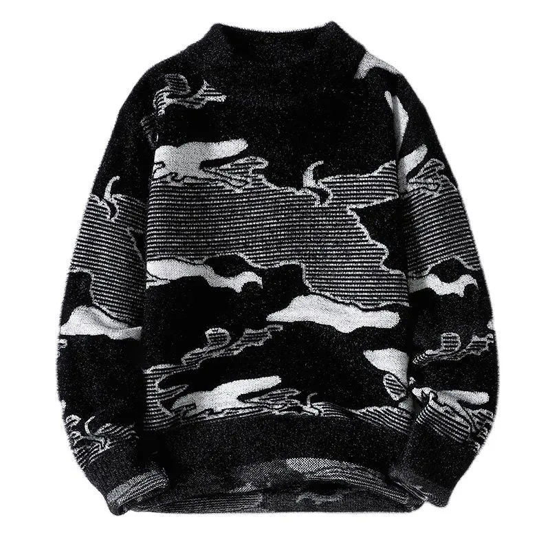 Antonios Camouflage Pattern Sweater Men