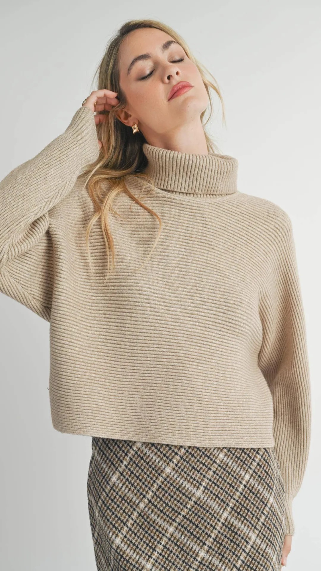 Anya Turtleneck Dolman Sleeve Sweater