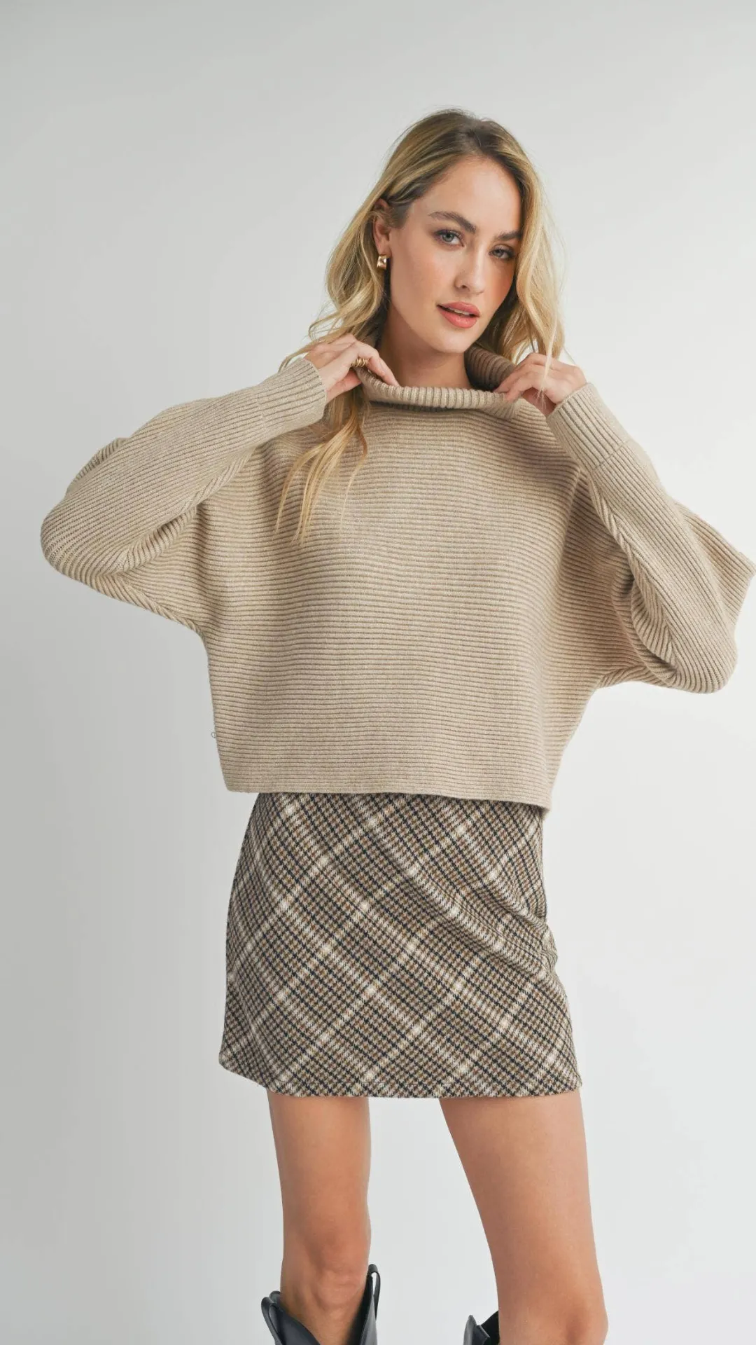 Anya Turtleneck Dolman Sleeve Sweater