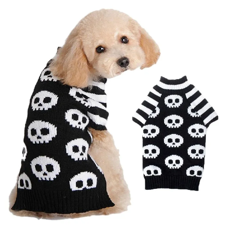 Ashore Shop Dog or Cat Halloween Skeleton Pumpkin Sweater