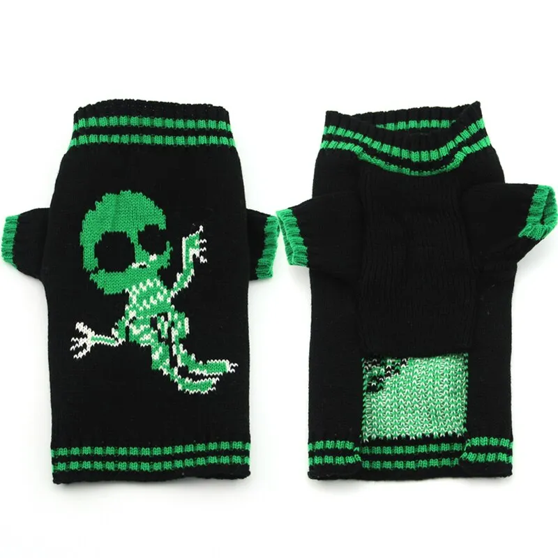 Ashore Shop Dog or Cat Halloween Skeleton Pumpkin Sweater