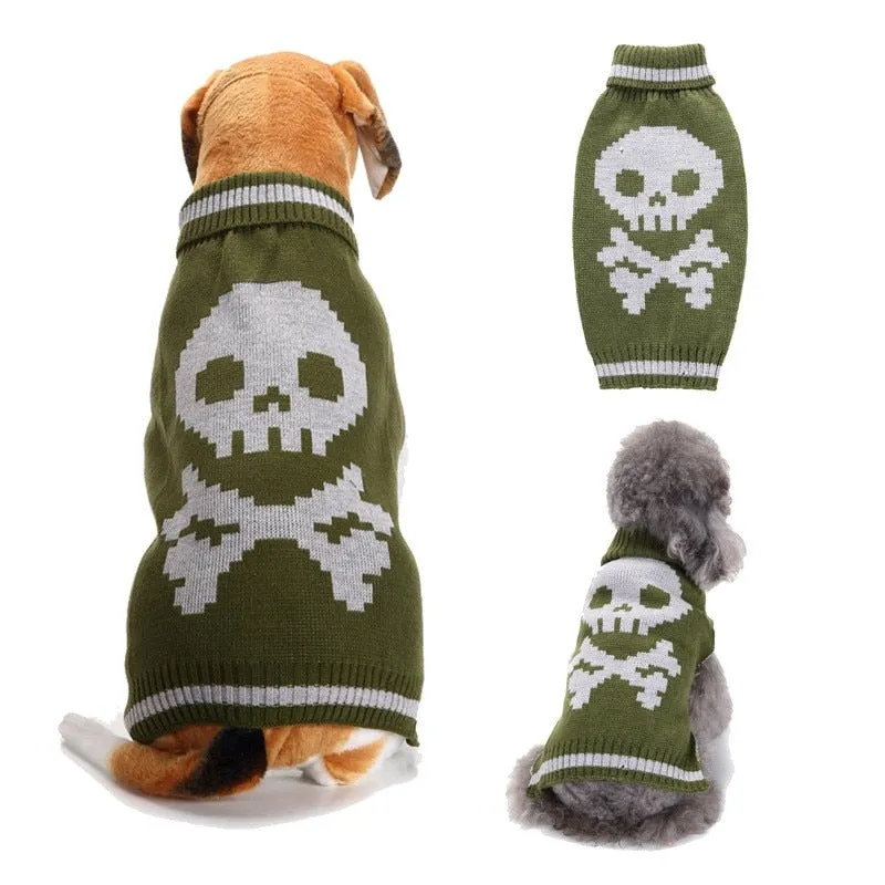 Ashore Shop Dog or Cat Halloween Skeleton Pumpkin Sweater