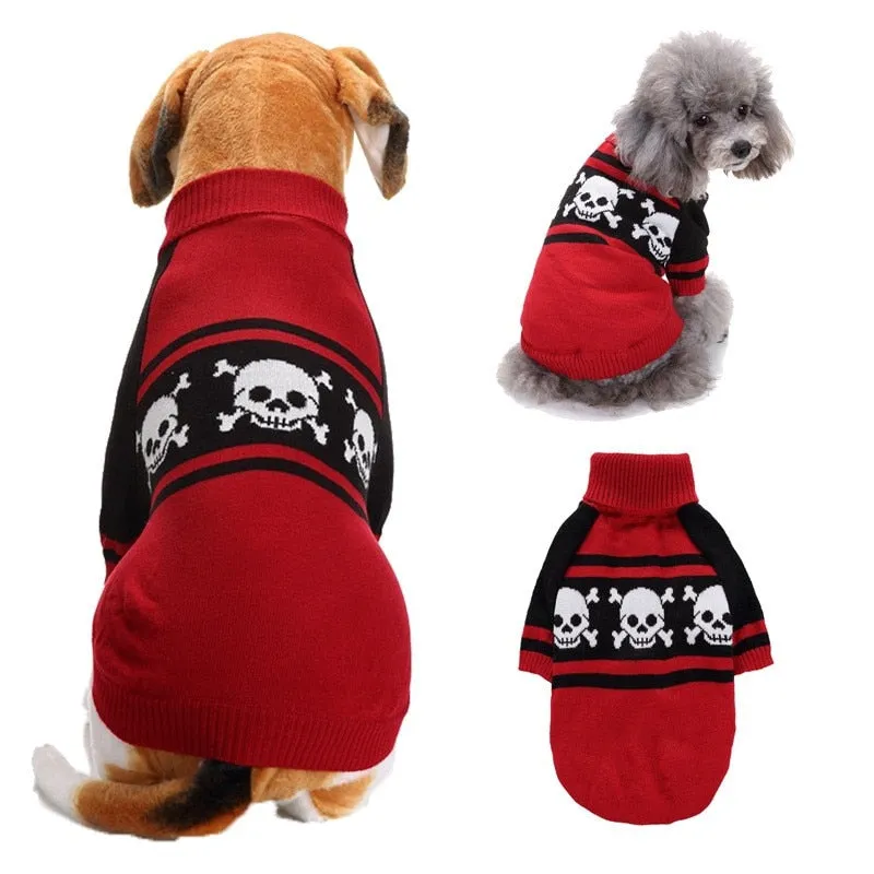 Ashore Shop Dog or Cat Halloween Skeleton Pumpkin Sweater