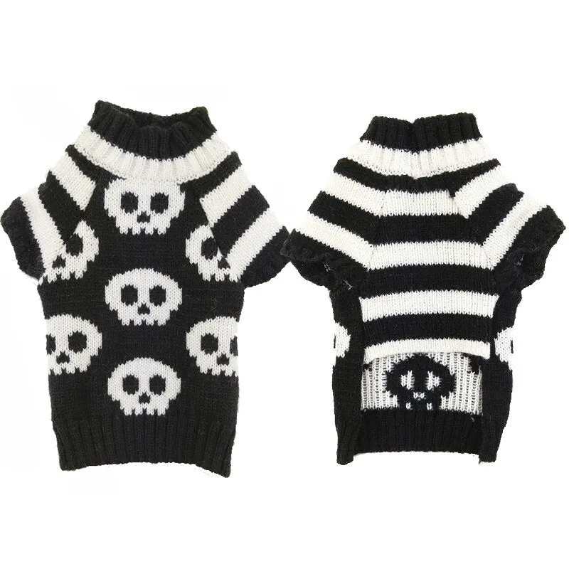 Ashore Shop Dog or Cat Halloween Skeleton Pumpkin Sweater