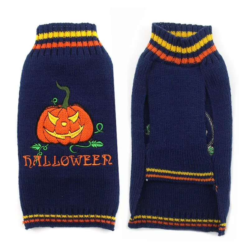 Ashore Shop Dog or Cat Halloween Skeleton Pumpkin Sweater