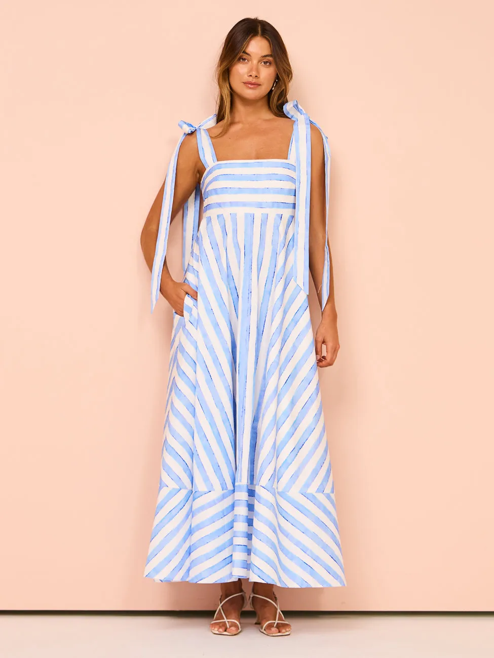 Aston Studio Pippa Dress in Lapis Stripe