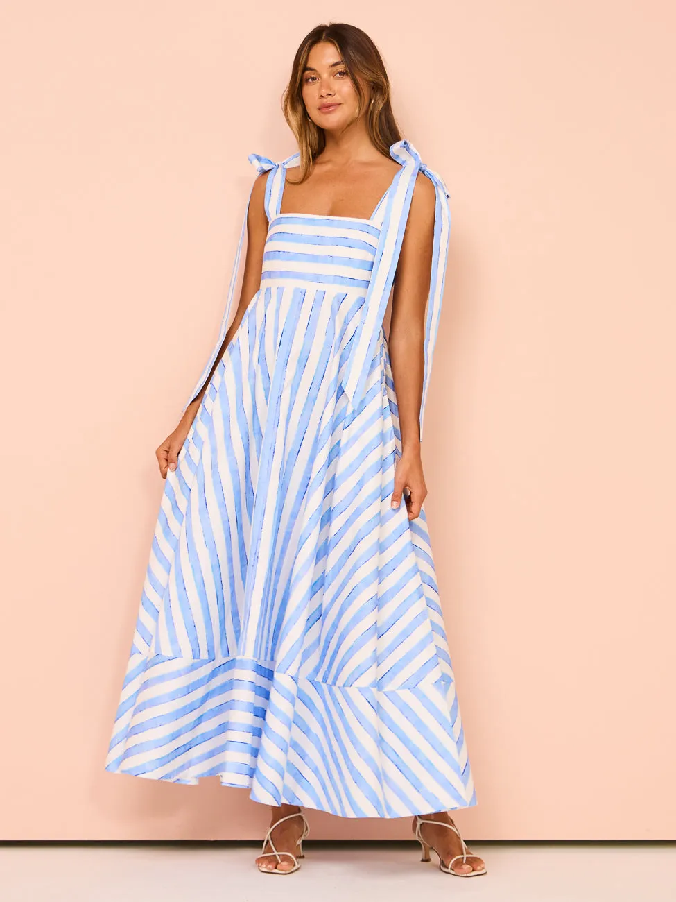 Aston Studio Pippa Dress in Lapis Stripe