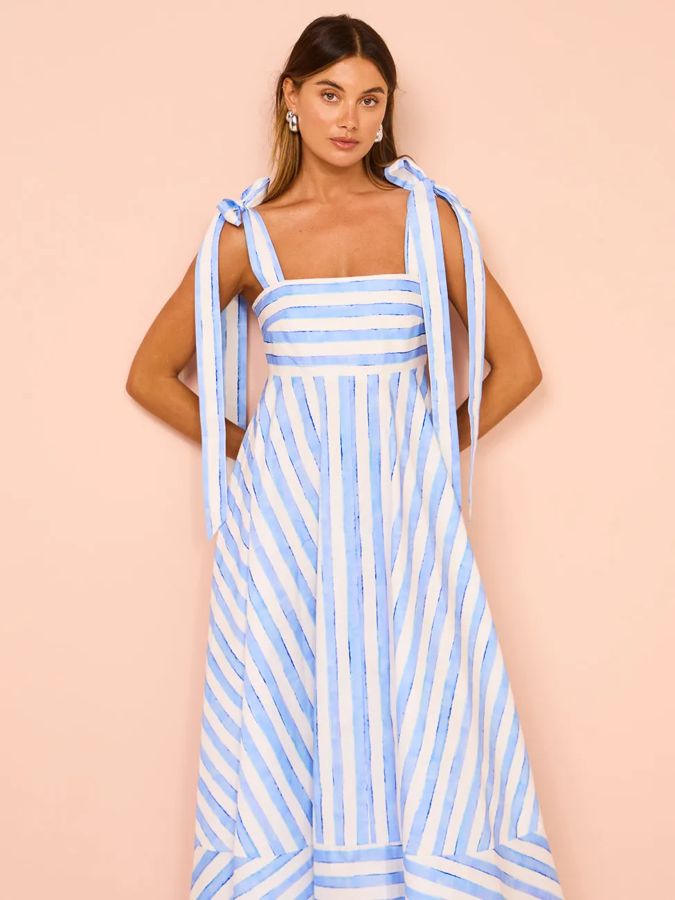 Aston Studio Pippa Dress in Lapis Stripe