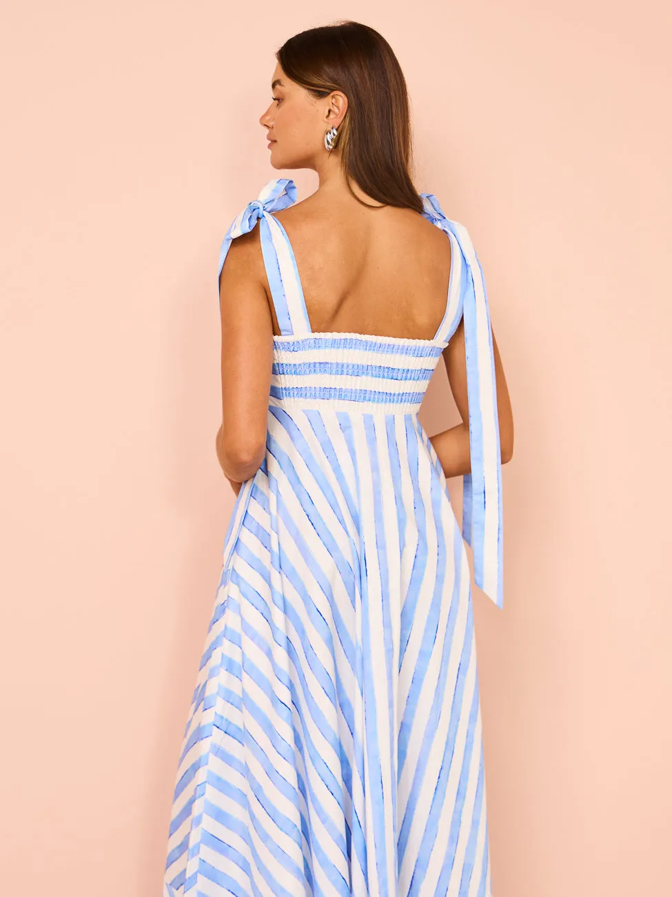 Aston Studio Pippa Dress in Lapis Stripe