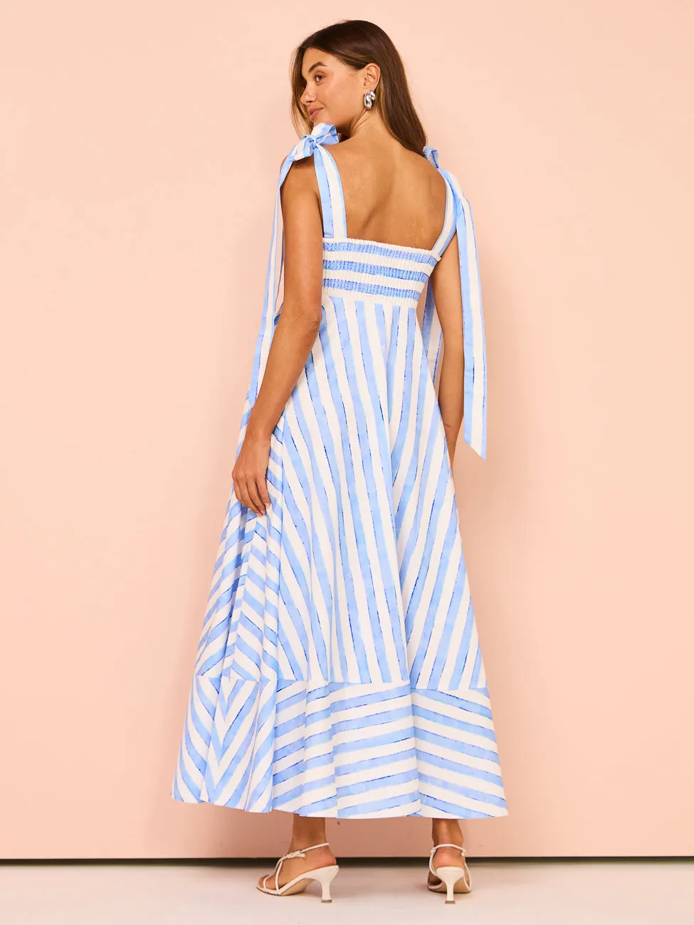 Aston Studio Pippa Dress in Lapis Stripe