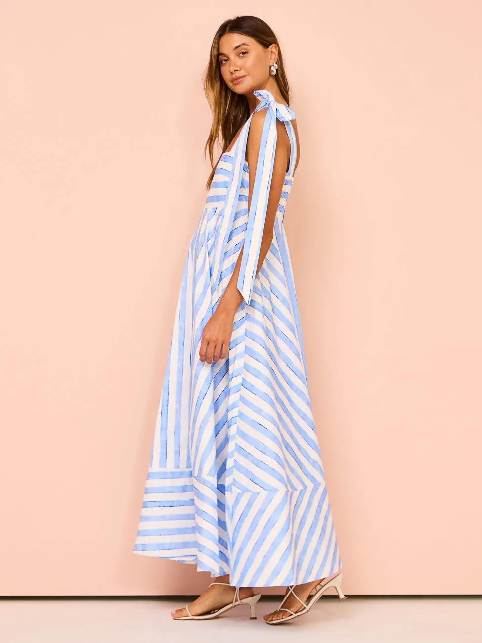 Aston Studio Pippa Dress in Lapis Stripe