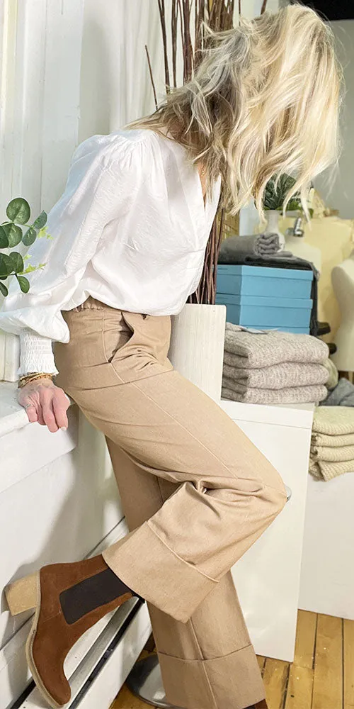 B. Young Cuffed Trousers, heathered camel