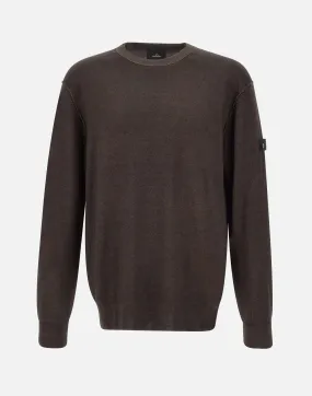 Badra Men's Wool Sweater in Chocolate Brown