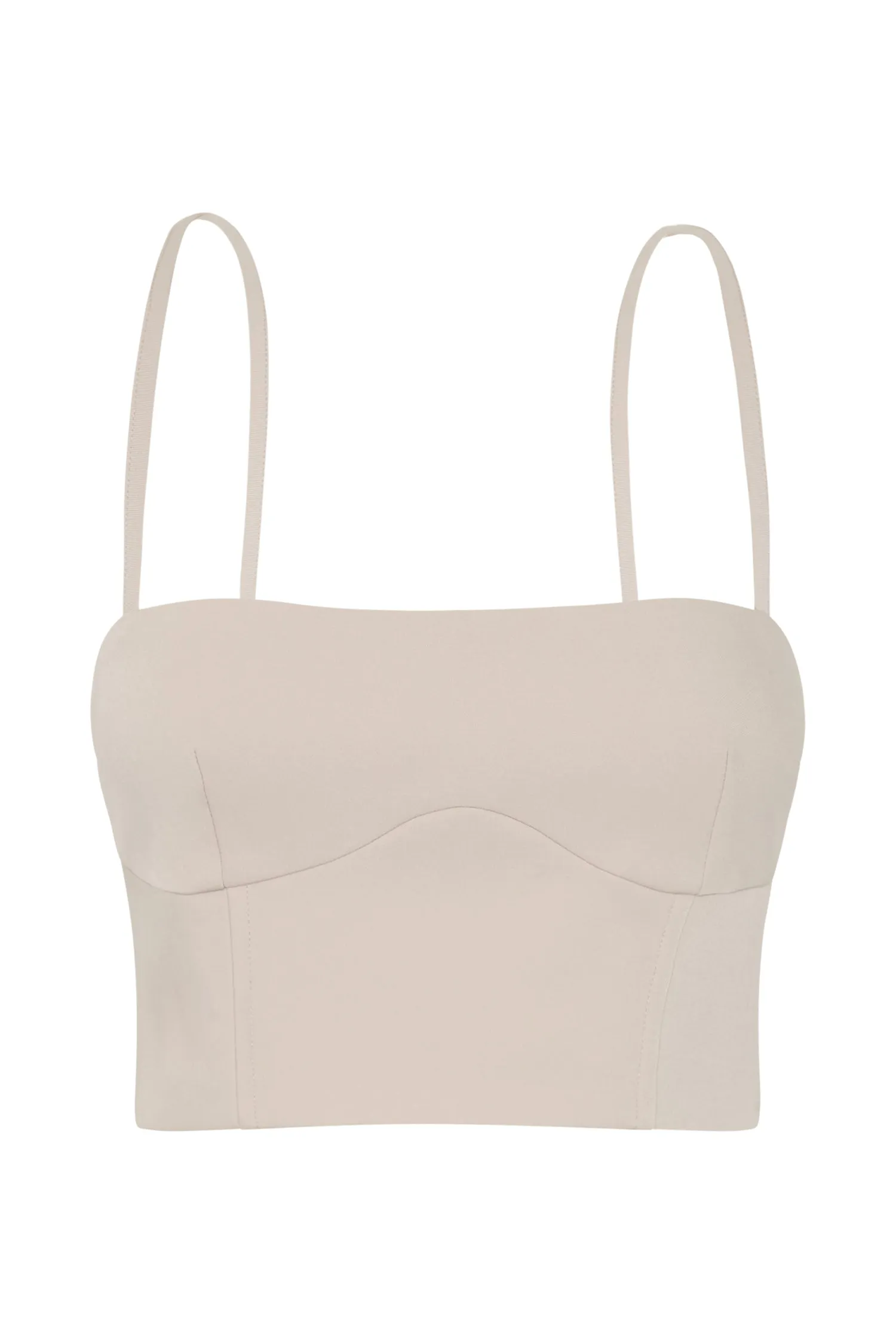 Bahar Seam Line Crop Top - Wheat