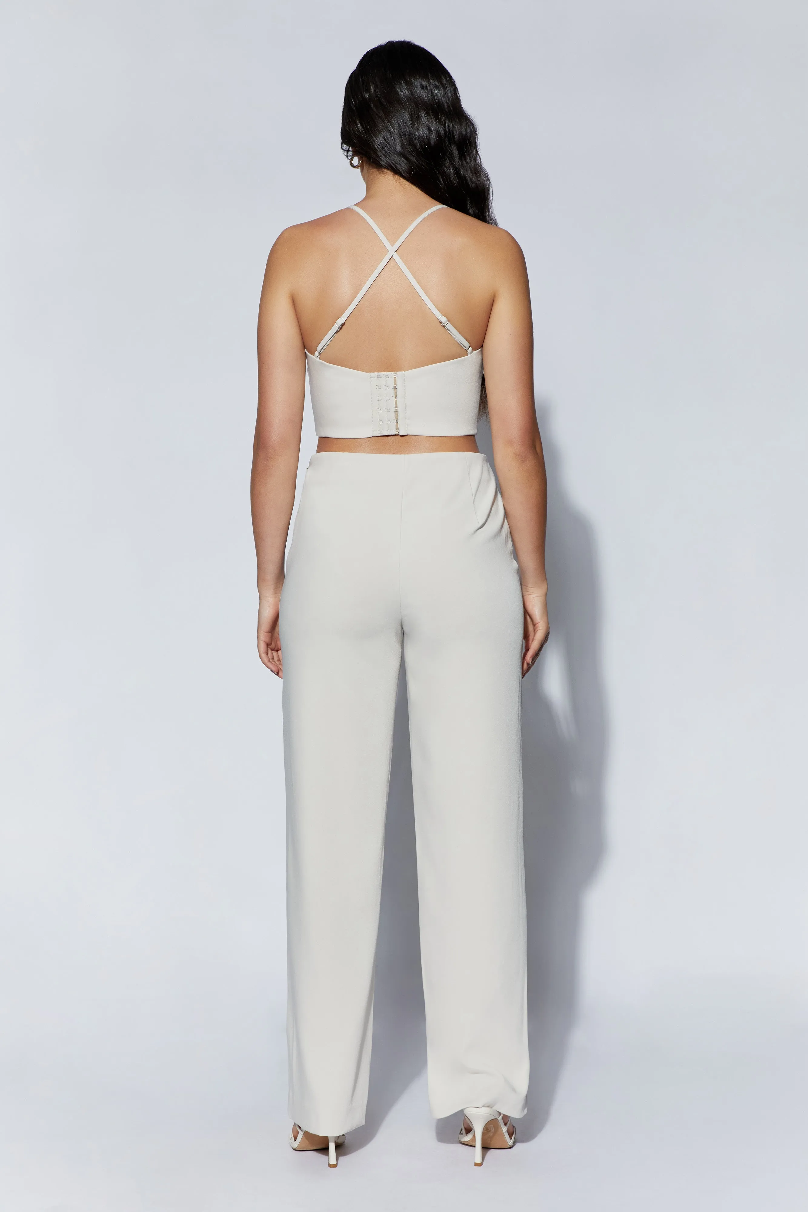 Bahar Seam Line Crop Top - Wheat