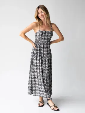 Bailey Maxi Dress - Black Floral Vines