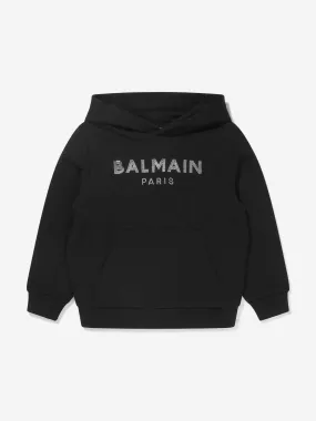 Balmain Girls Logo Print Hoodie