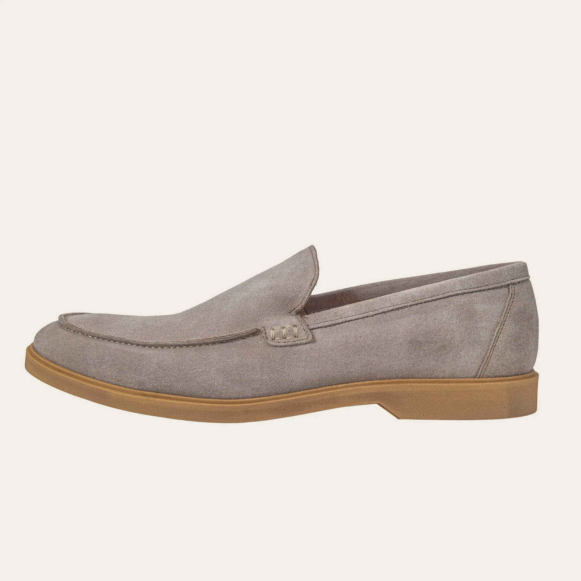 Beige Suede Classic Loafers