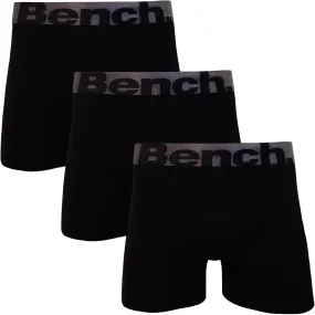 Bench Mens Elman 3 Pack Elasticated Boxer Shorts - Black