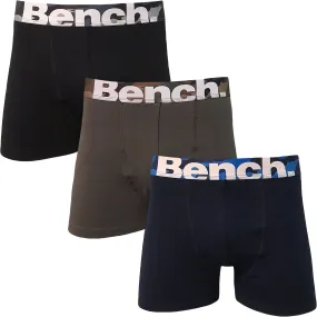 Bench Mens Robson 3-Pack Logo Waistband Boxer Shorts - Assorted