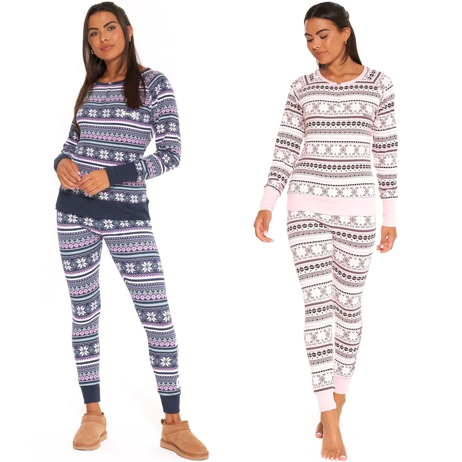 Bench Womens Sofiana Fairisle Long Sleeve Loungewear Set