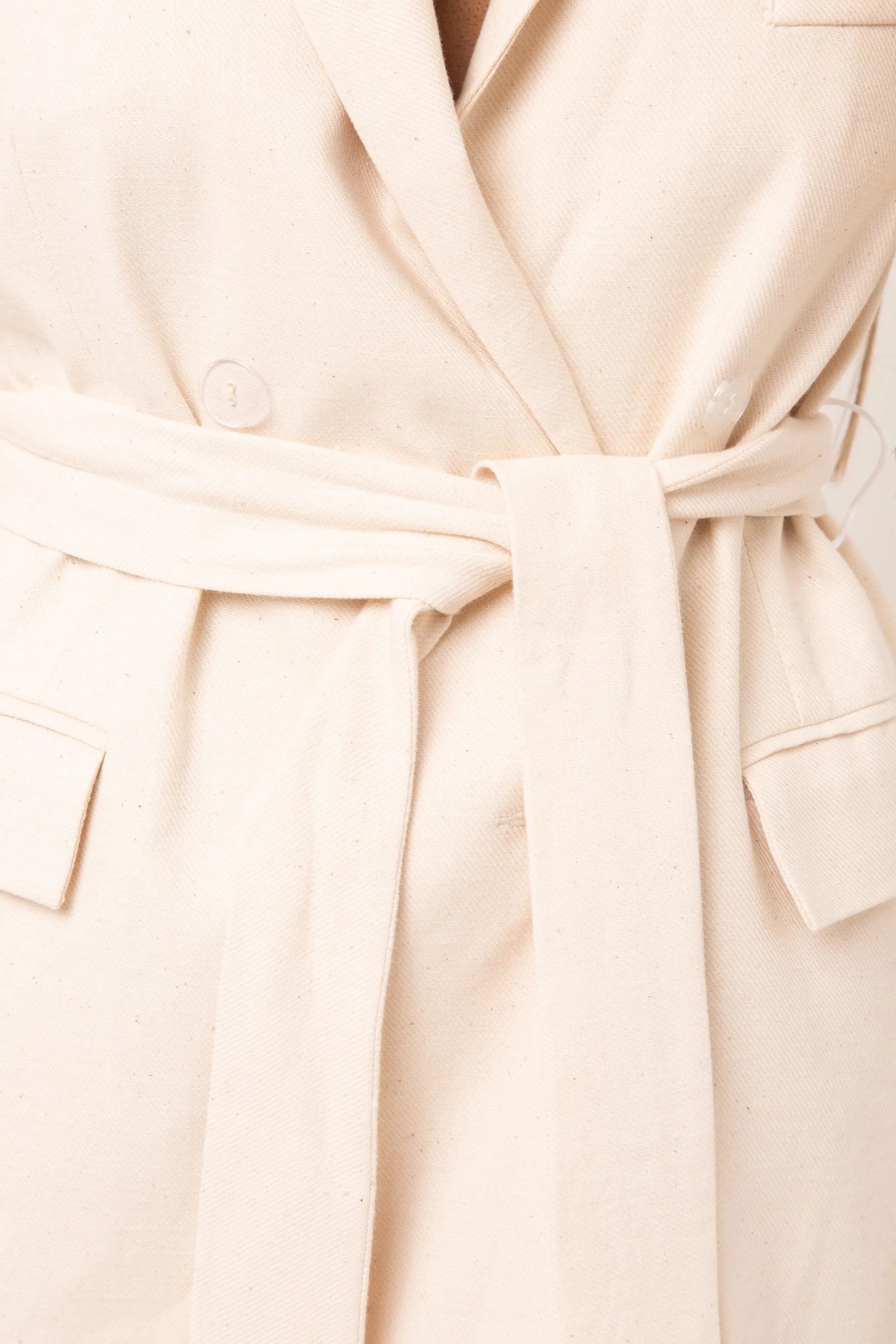 Bety Tie Waist Blazer in Cream