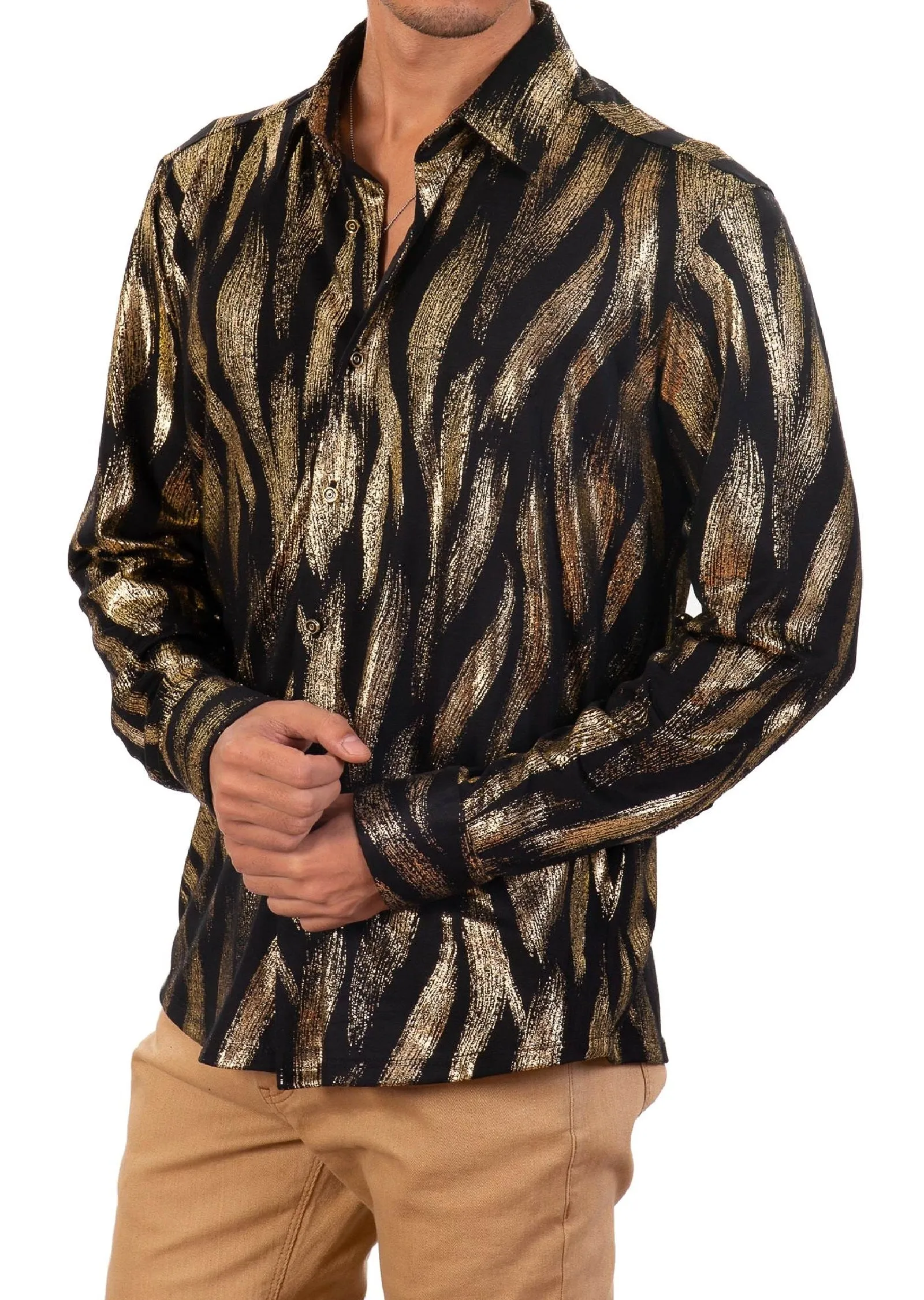 Black Gold Brushstroke Tech Shirt