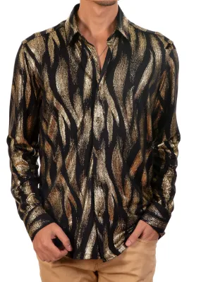 Black Gold Brushstroke Tech Shirt