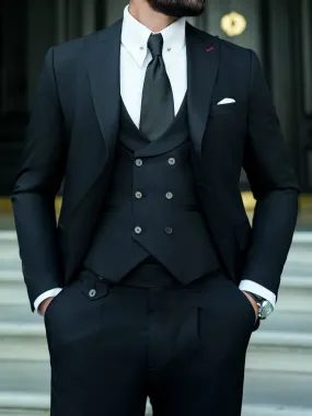 Black Modern-Fit Suit 3-Piece