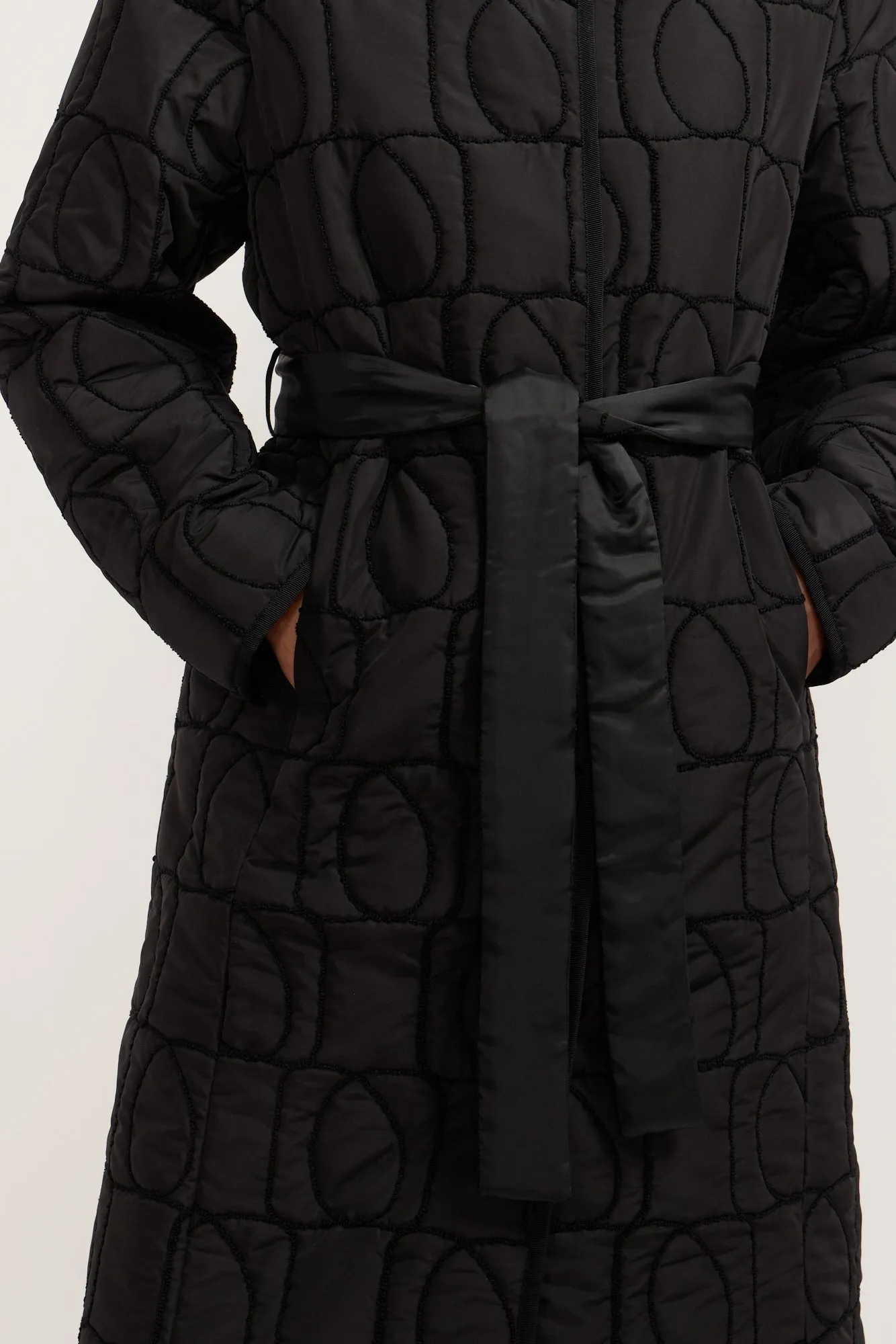 BLACK MONOGRAM Quilted Puffer Coat