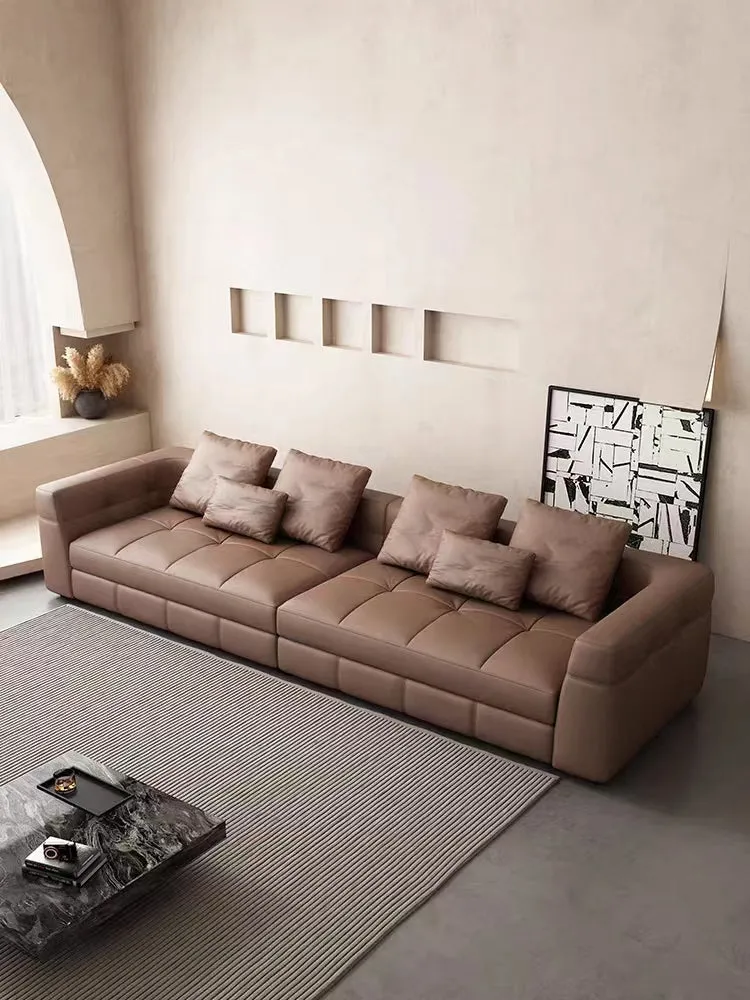 Blazer Straight Row Leather Sofa for Living Room