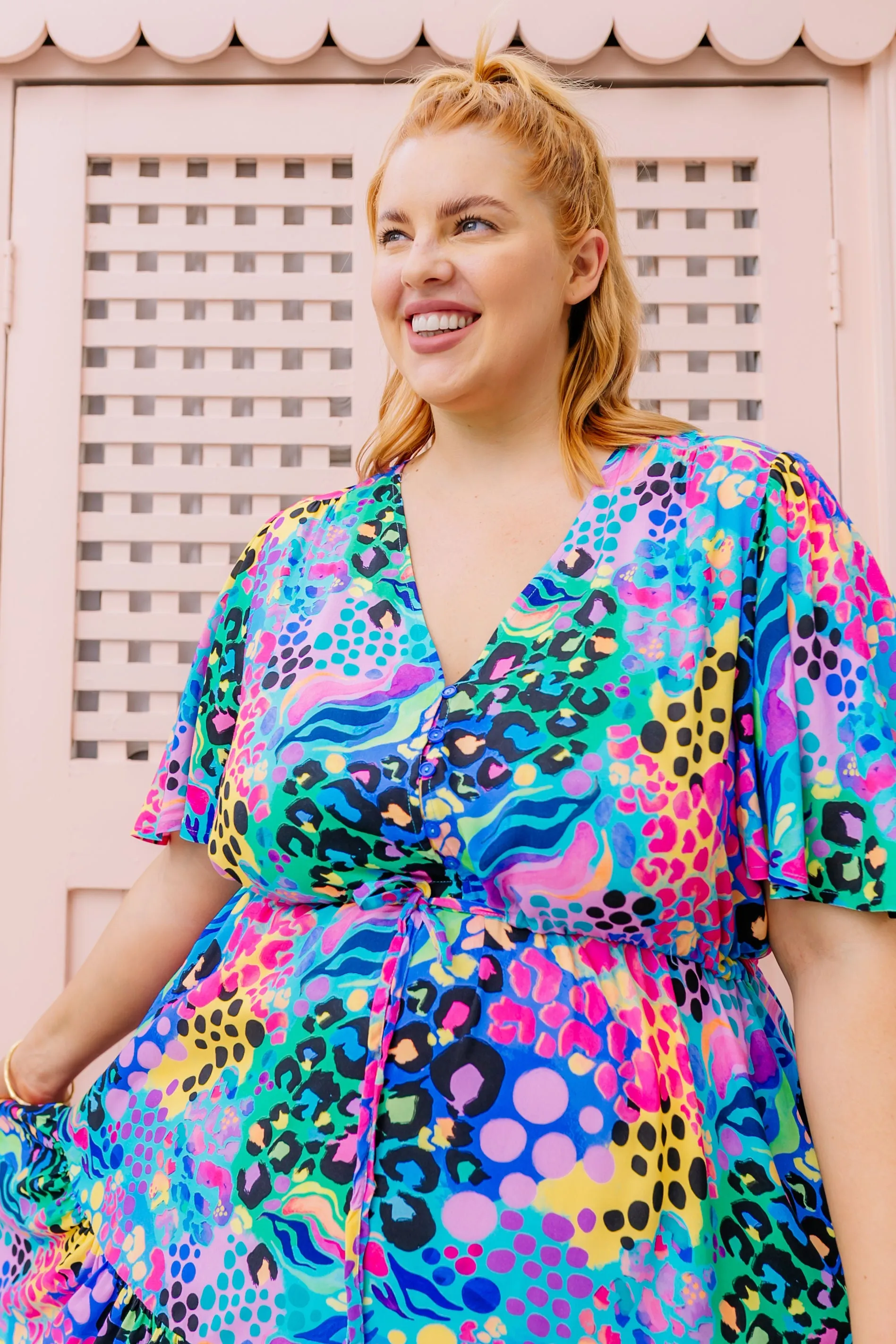 Bonnie Maxi Dress in Electric Leopard by Kasey Rainbow