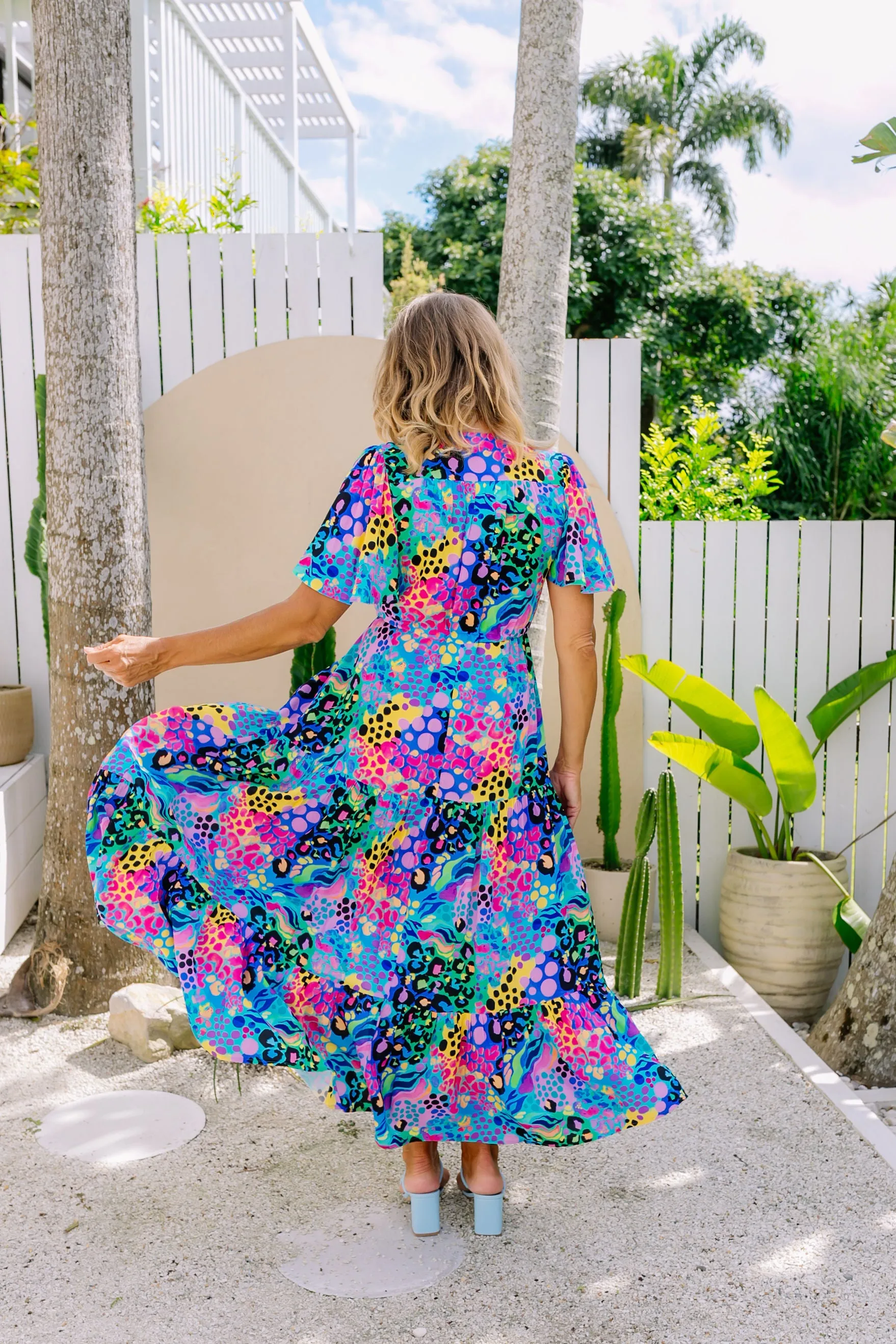 Bonnie Maxi Dress in Electric Leopard by Kasey Rainbow