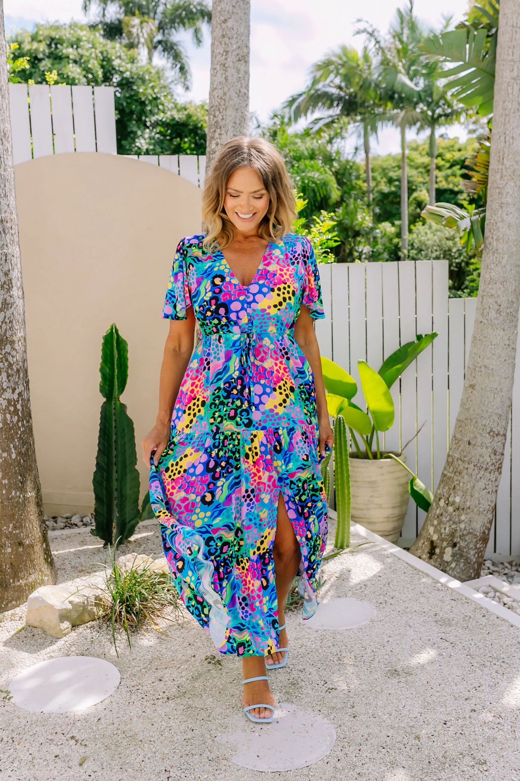 Bonnie Maxi Dress in Electric Leopard by Kasey Rainbow