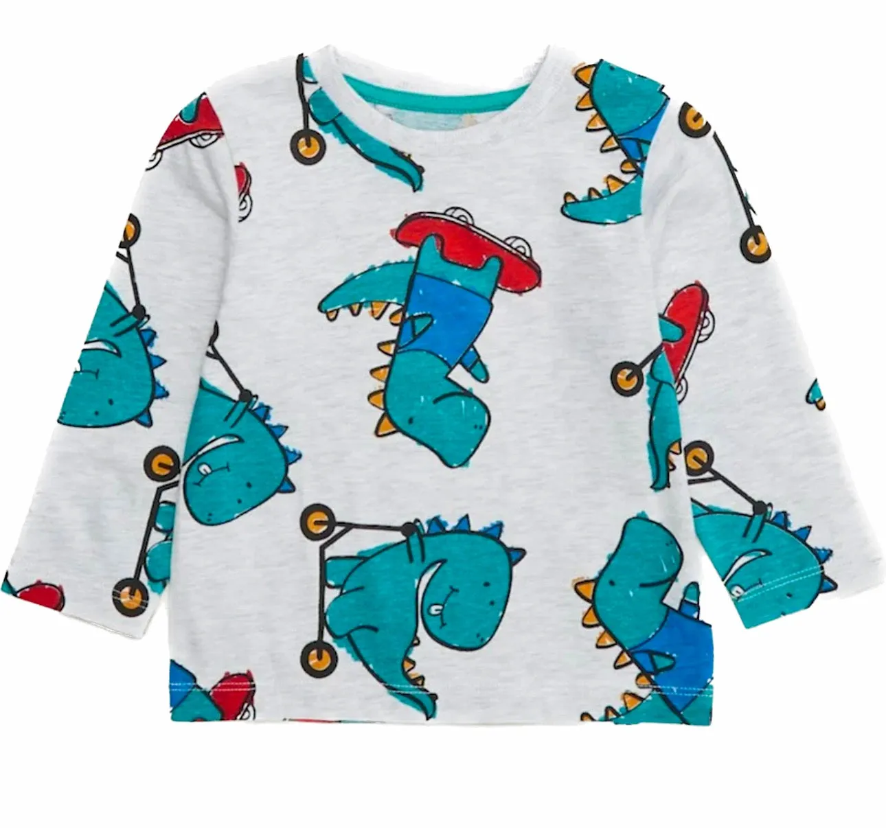 Boys Dinosaur Print Long Sleeve T-Shirt