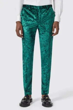 Buteer Slim Fit Green Velvet Trouser - ARCHIVE