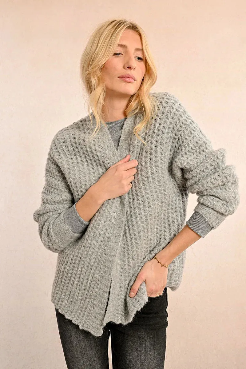 Cable Cardigan - Grey